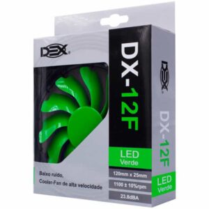 Cooler Fan 120mm com LED Verde Dex - DX-12F - Verde