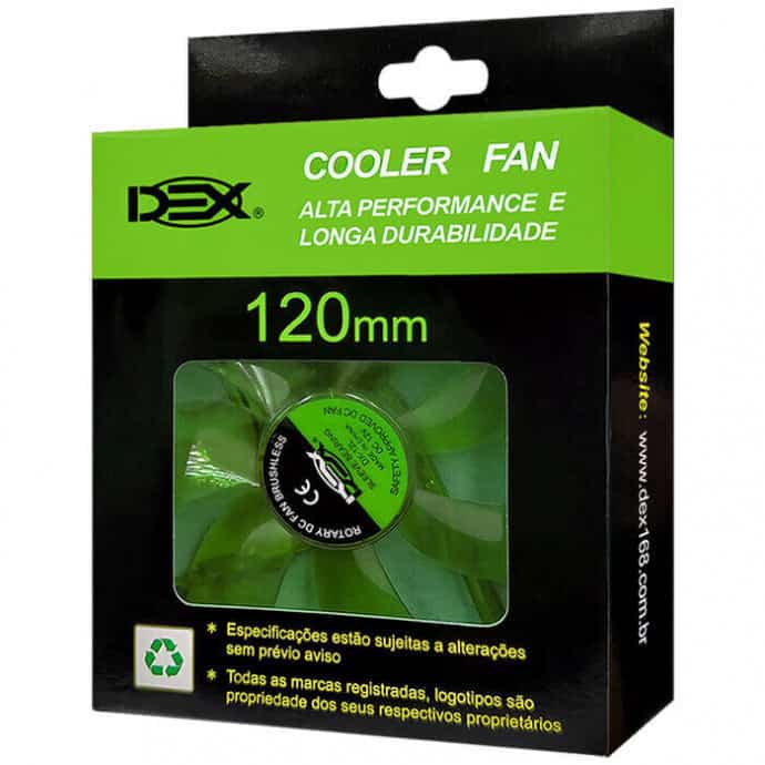 Cooler Fan 120mm Com Led Verde Dex - Dx-12l